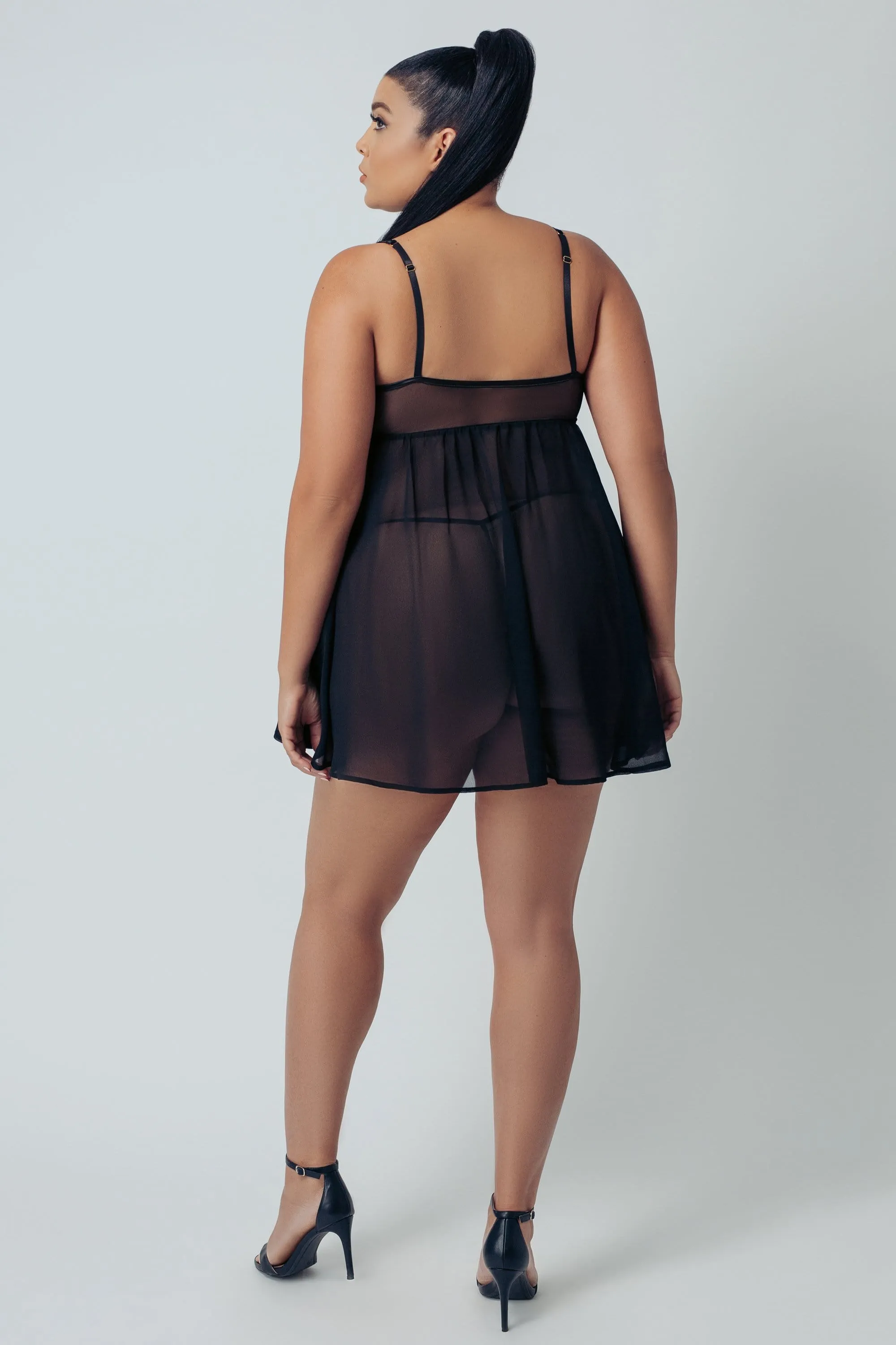 Kilo Brava Black Wild Roses Mini Dress