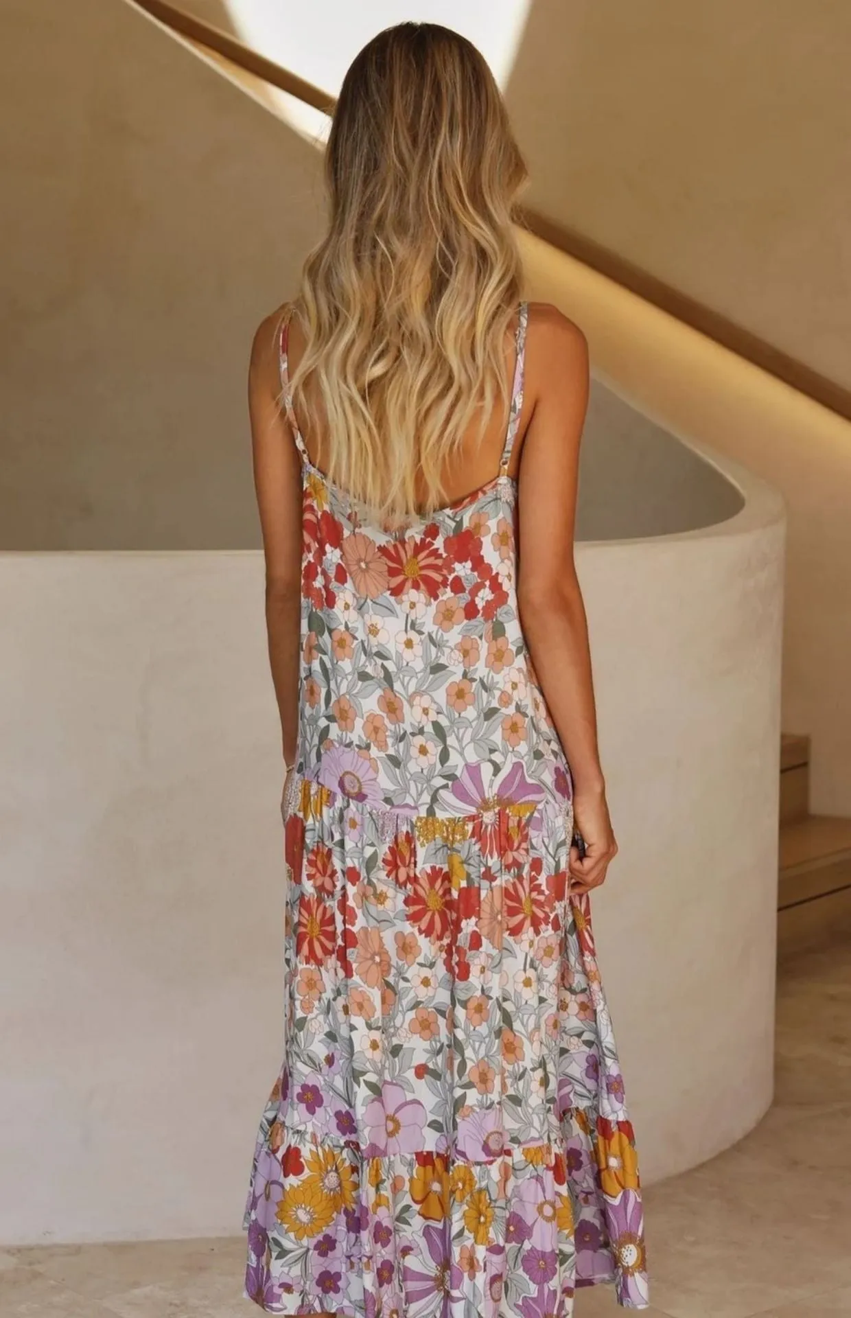 Kiram Floral Tiered Tassel Babydoll Dress - Pink Multi