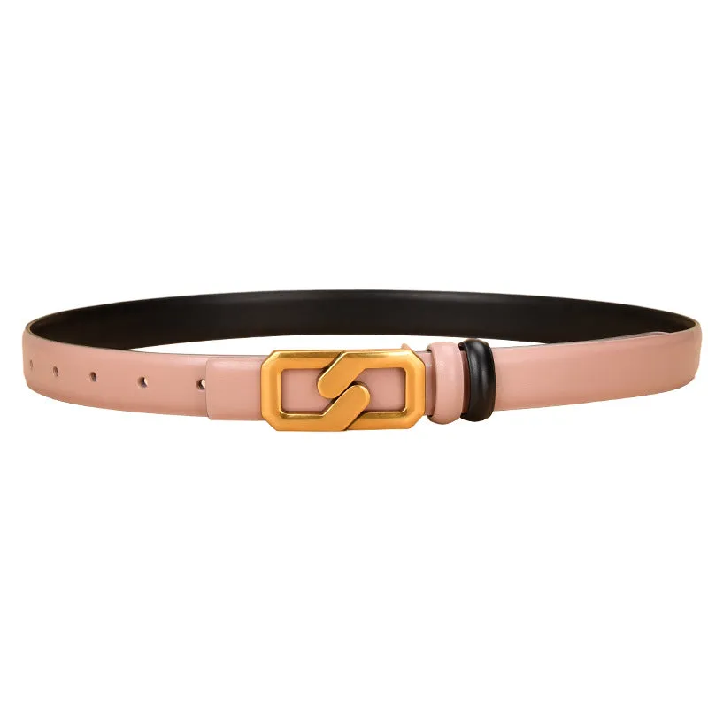 Leather Belt Width Jeans Strap Decorative Girdle Dress All-Matching Women's Belt