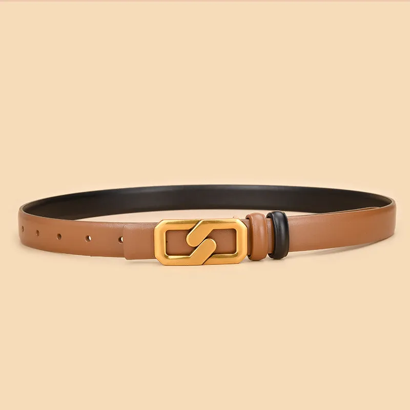 Leather Belt Width Jeans Strap Decorative Girdle Dress All-Matching Women's Belt