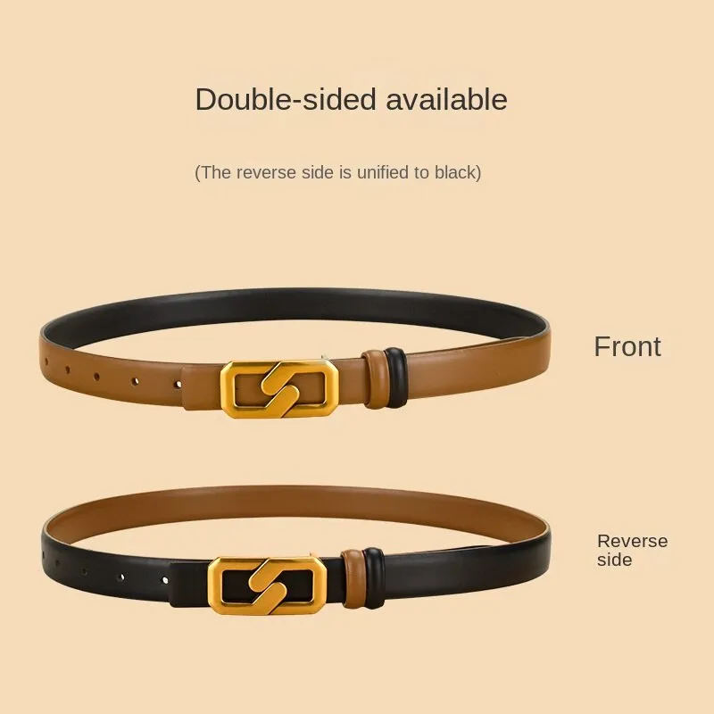 Leather Belt Width Jeans Strap Decorative Girdle Dress All-Matching Women's Belt