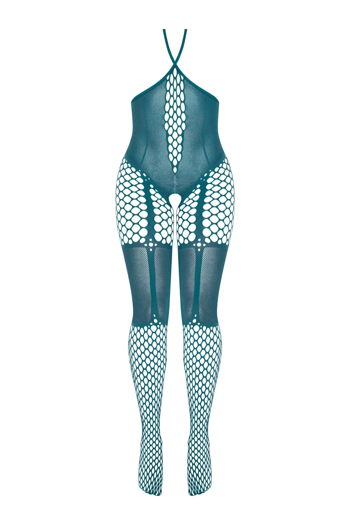 Magic Silk Seamless Cupless & Crotchless Catsuit Teal OS