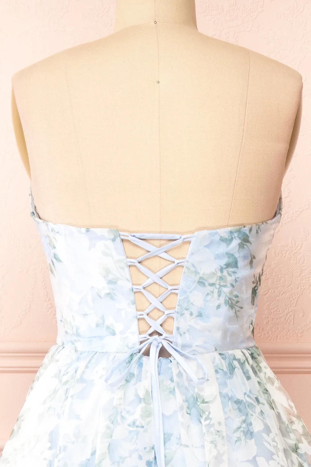 Mahalia Blue | Midi Floral Gown w/ Sparkly Lining