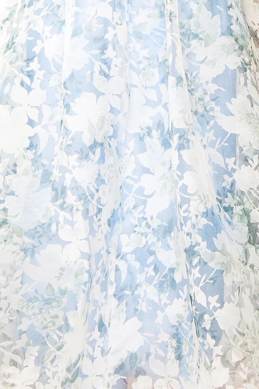 Mahalia Blue | Midi Floral Gown w/ Sparkly Lining