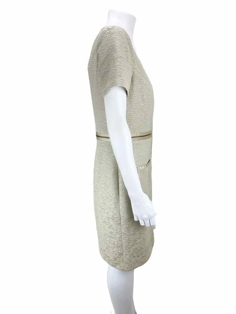 Marc New York Andrew Marc, Women's Shimmery Crinkle Dress, Pale Gold, Size 12