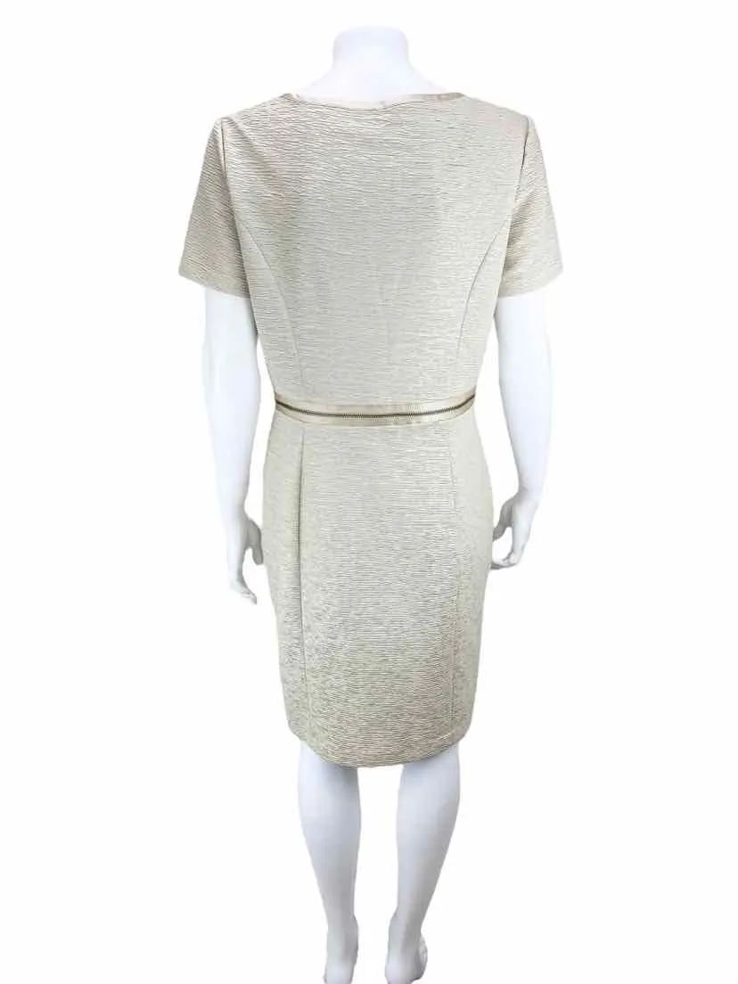 Marc New York Andrew Marc, Women's Shimmery Crinkle Dress, Pale Gold, Size 12