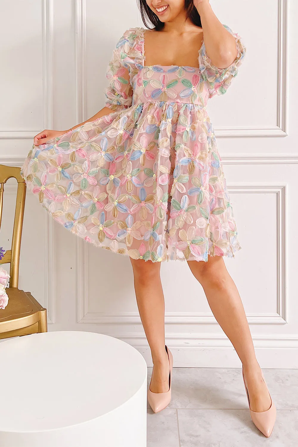Marzia | Short Floral Babydoll Dress