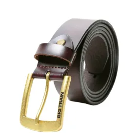 Men's Brand Leather Pin Buckle Leather Belt Pure Paint Surface Jeans Belt