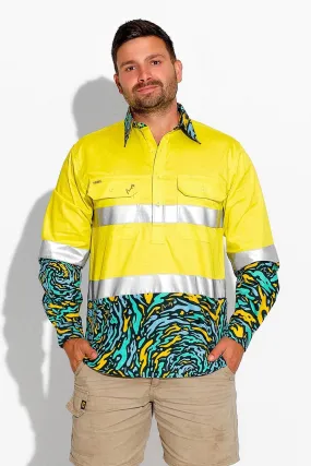 Men's Spun Out Yellow Day/Night Hi Vis Workshirt