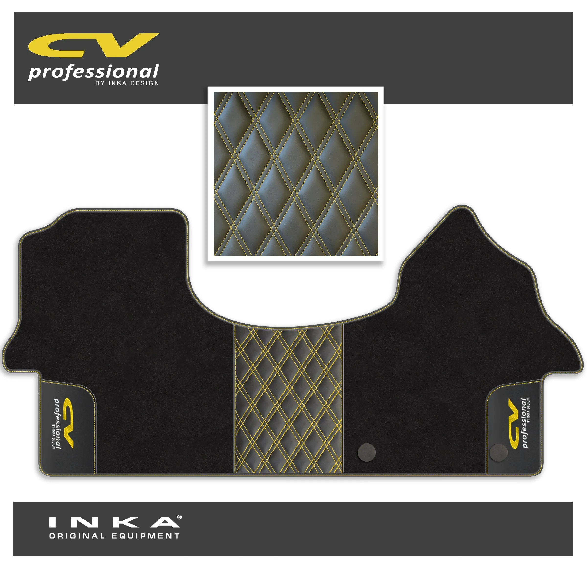 Mercedes Benz Sprinter INKA CV Professional Bentley Leatherette Front Tailored Carpet Mat Black MY18 To Present