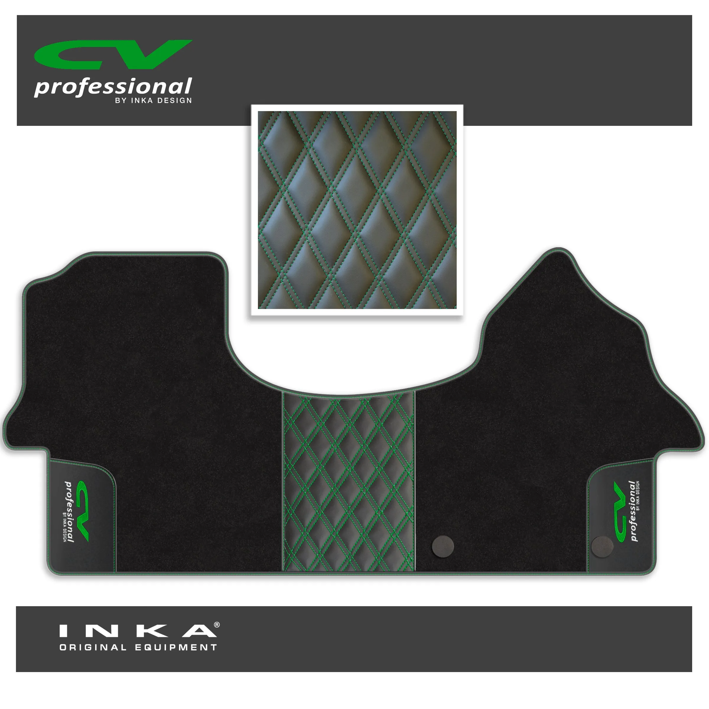 Mercedes Benz Sprinter INKA CV Professional Bentley Leatherette Front Tailored Carpet Mat Black MY18 To Present