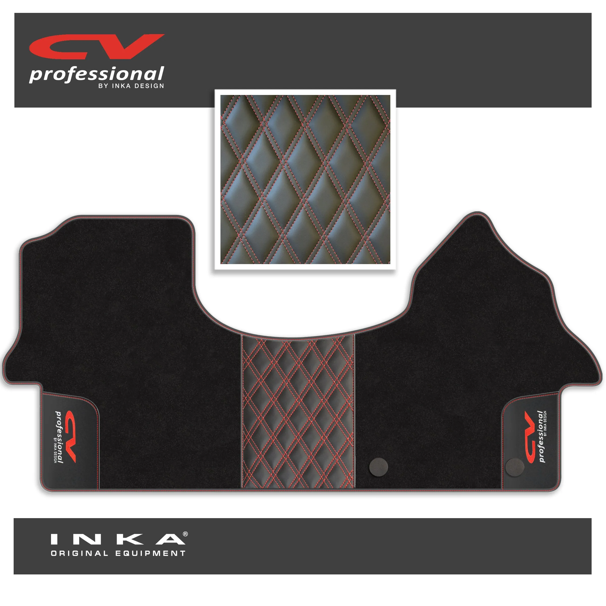 Mercedes Benz Sprinter INKA CV Professional Bentley Leatherette Front Tailored Carpet Mat Black MY18 To Present