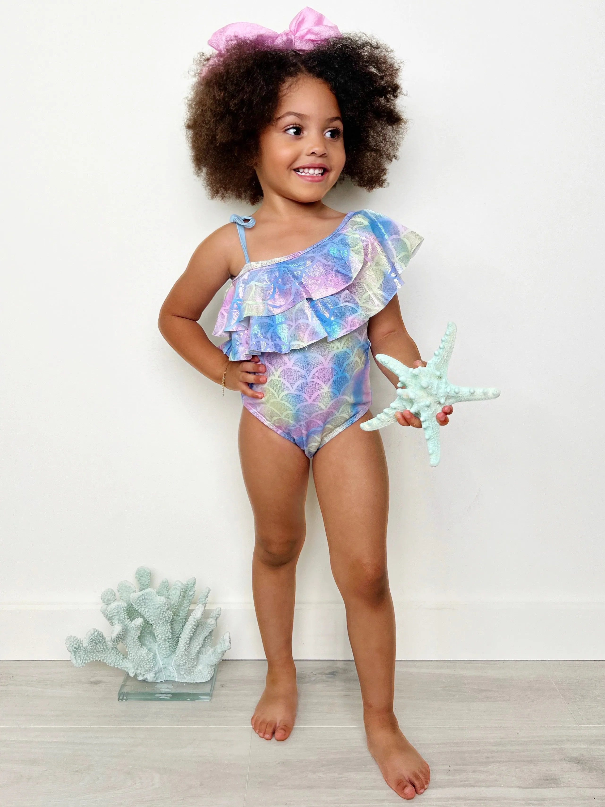 Mermaid Chic One Shoulder One Piece Swimsuit