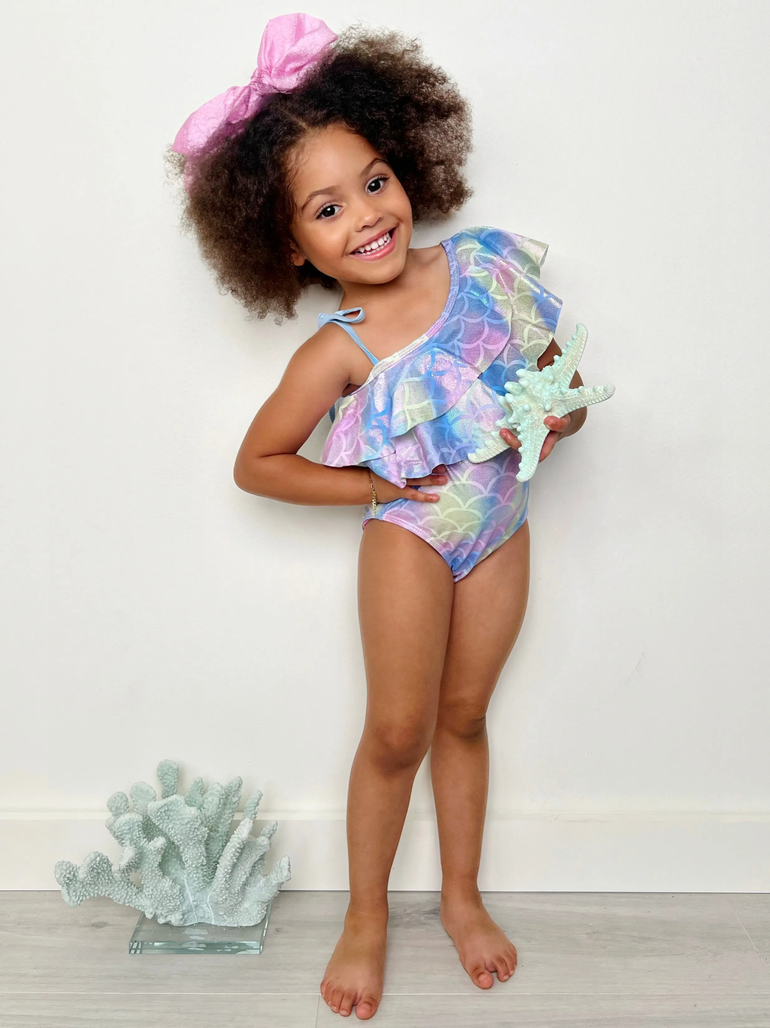 Mermaid Chic One Shoulder One Piece Swimsuit