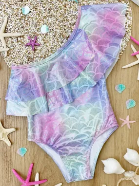 Mermaid Chic One Shoulder One Piece Swimsuit