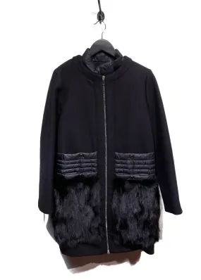 Moncler Premiere Black Regle Fur-trimmed Down Coat