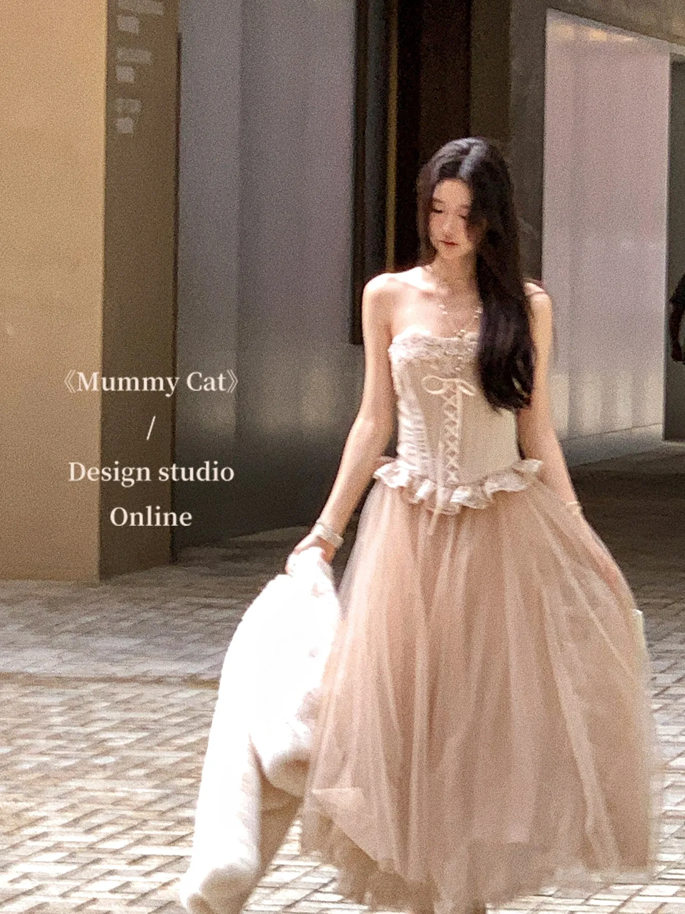 [Mummy Cat] My Ballerina Angel Embroidery Lace Corset and Fairy-like Tulle Skirt