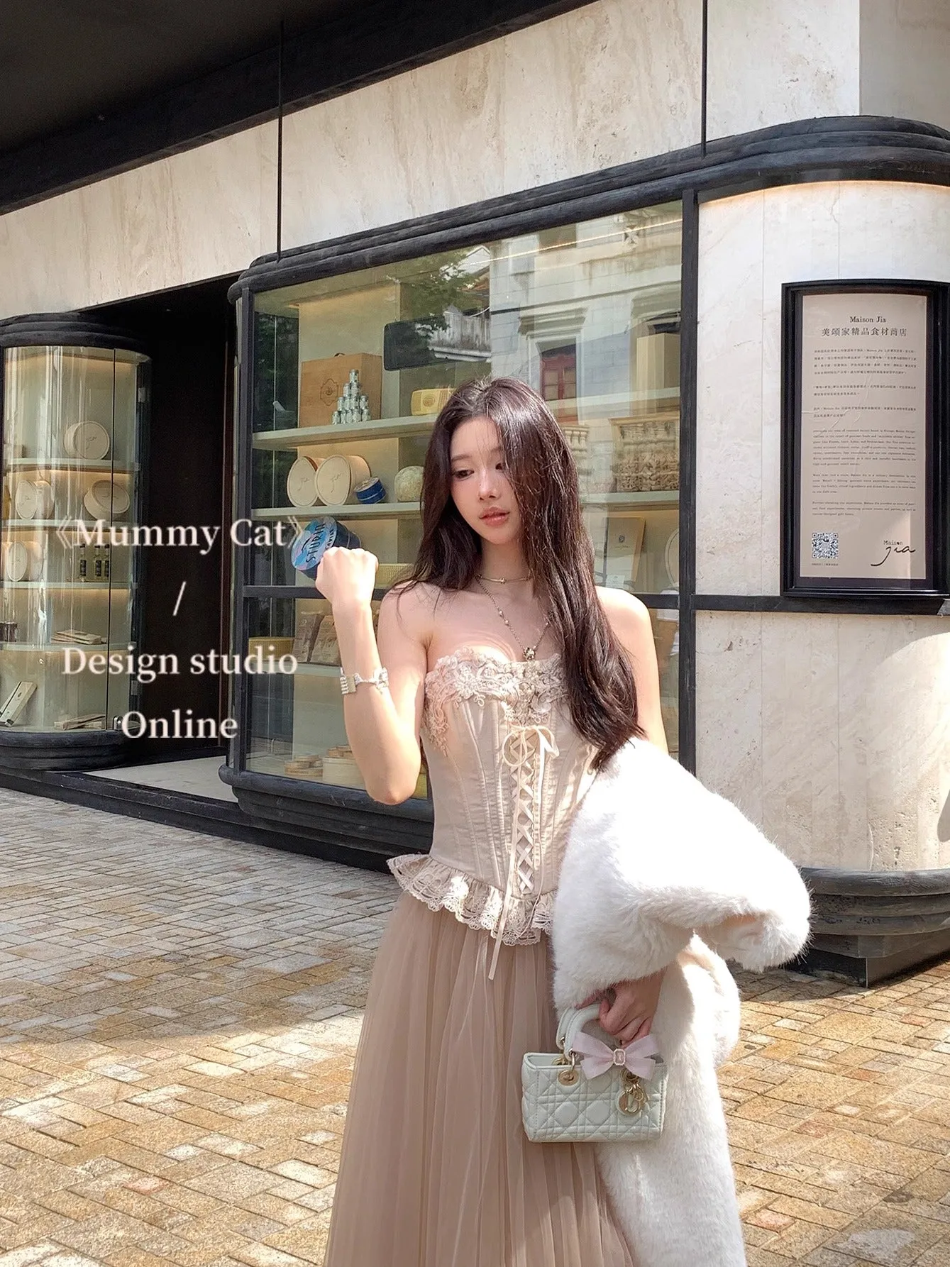 [Mummy Cat] My Ballerina Angel Embroidery Lace Corset and Fairy-like Tulle Skirt