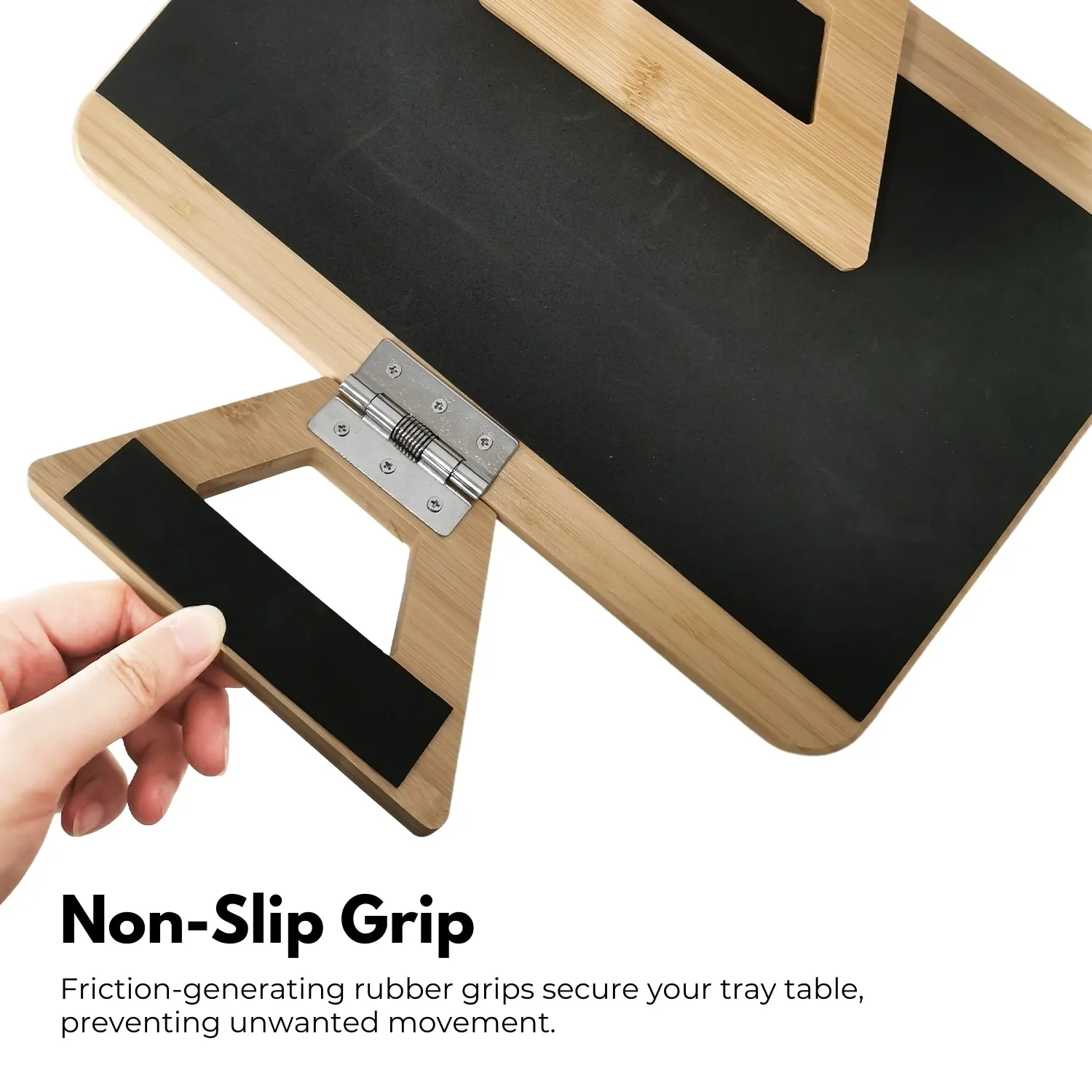 Non-Slip Bamboo Arm Tray for Wide Couches, Natural - GOMINIMO