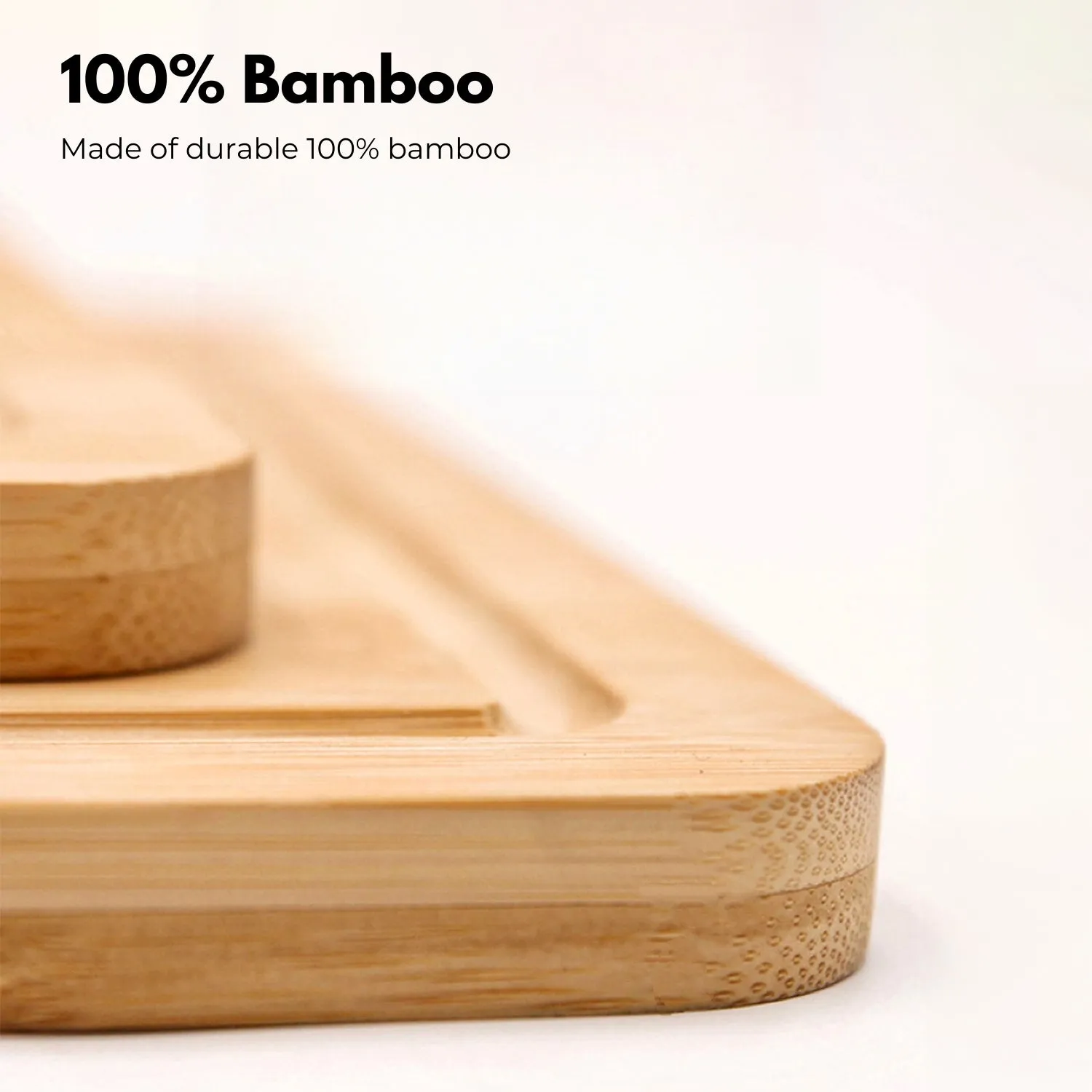 Non-Slip Bamboo Arm Tray for Wide Couches, Natural - GOMINIMO