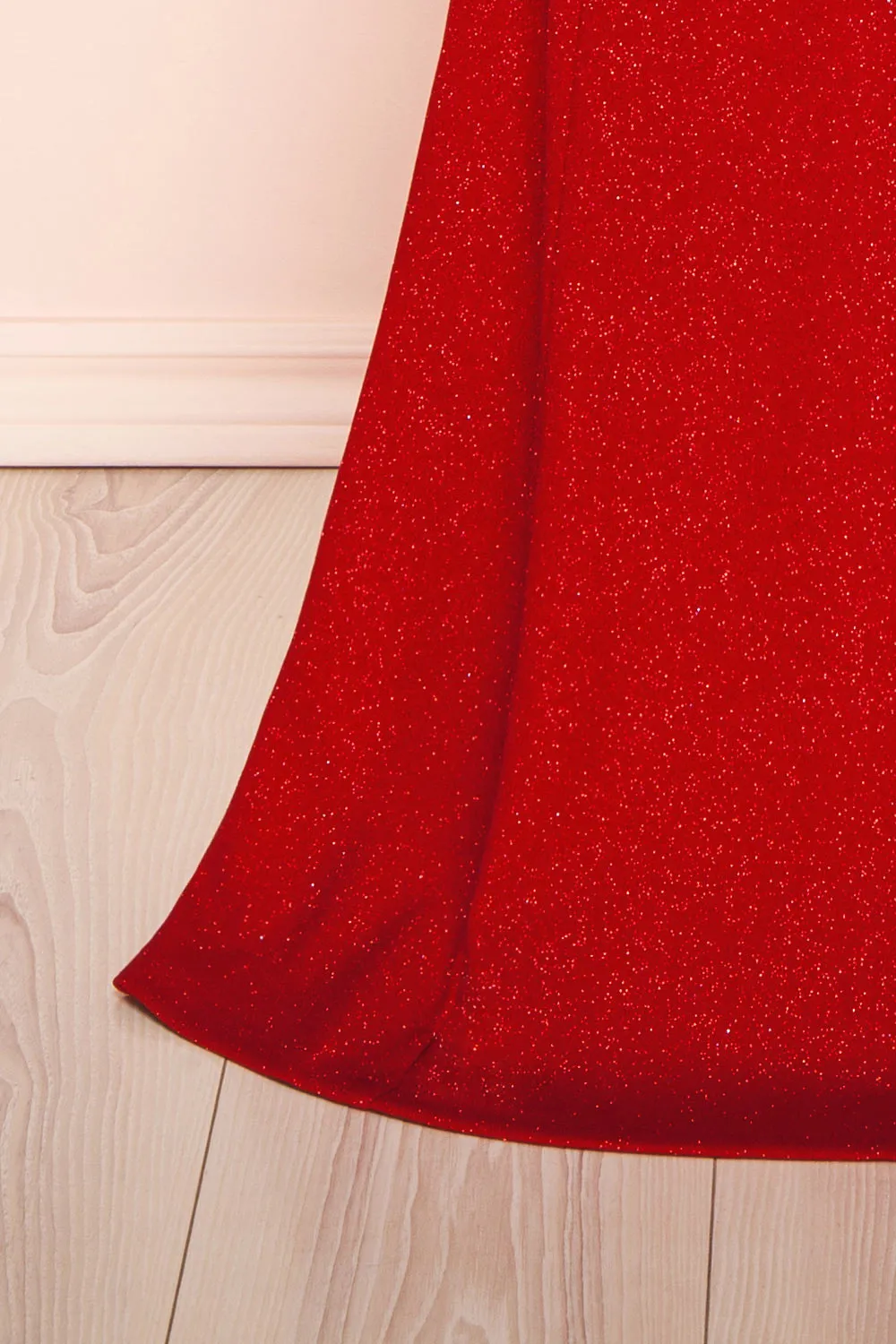 Norcia Red | Shimmery Bustier Mermaid Maxi Dress