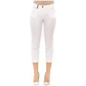 Peserico White Cotton Women Pant