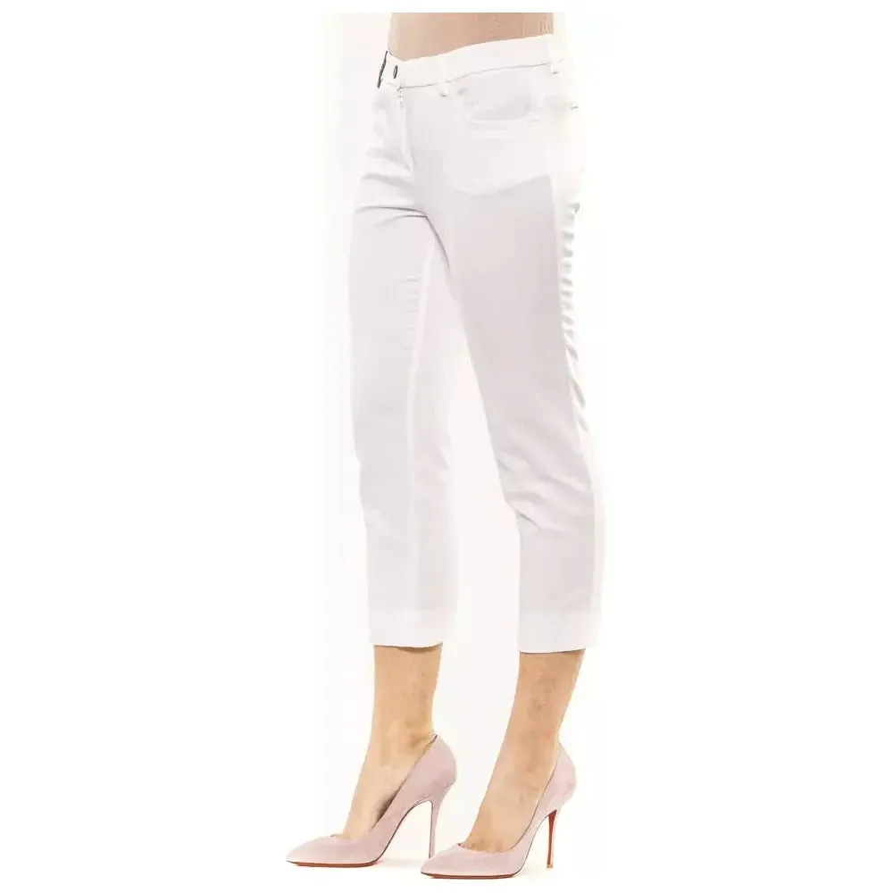 Peserico White Cotton Women Pant