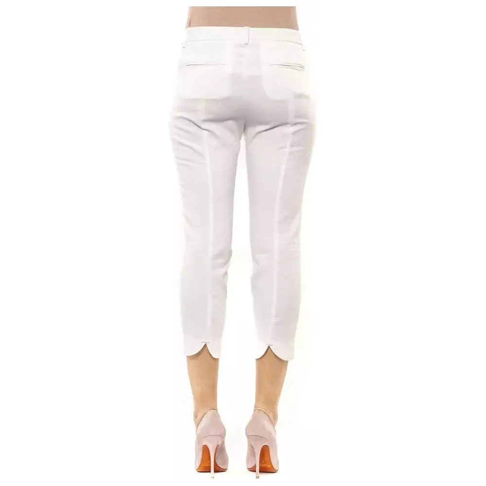 Peserico White Cotton Women Pant