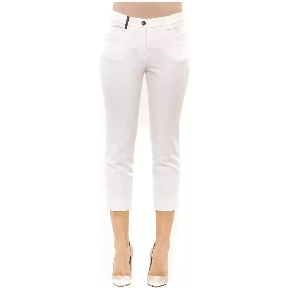 Peserico White Cotton Women Pant
