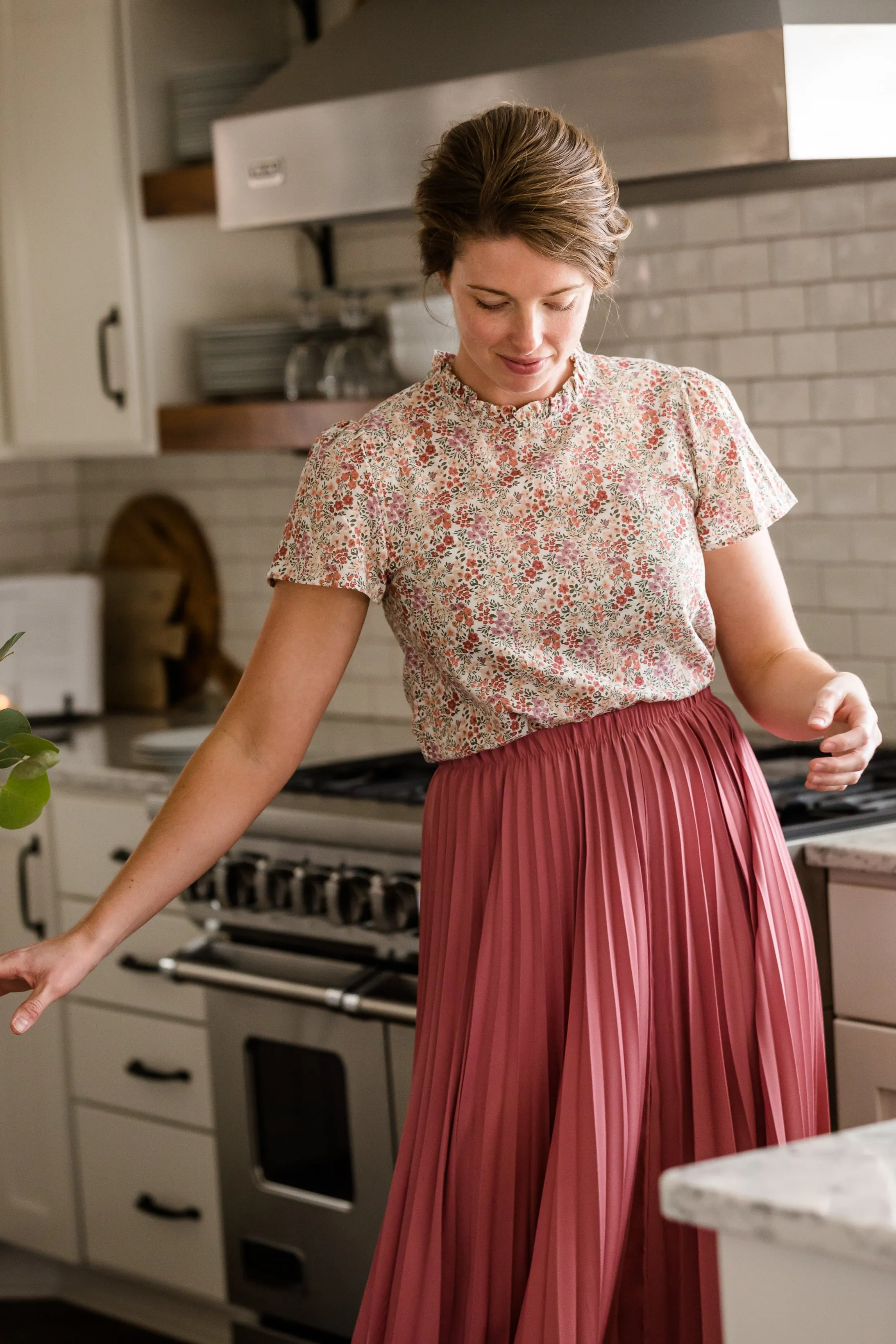 Pleated Mauve Midi Skirt - FINAL SALE
