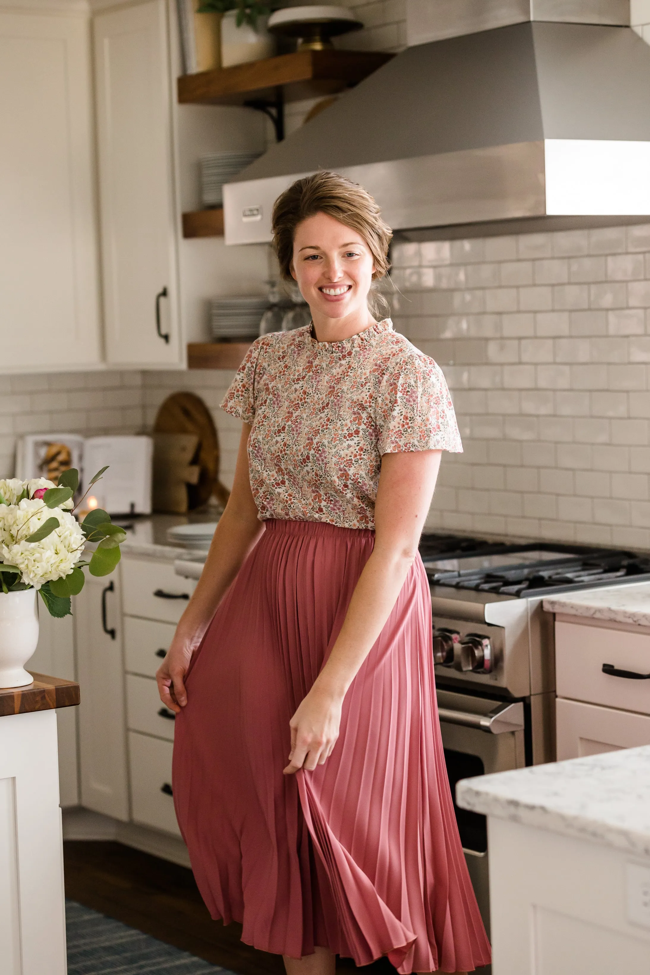 Pleated Mauve Midi Skirt - FINAL SALE