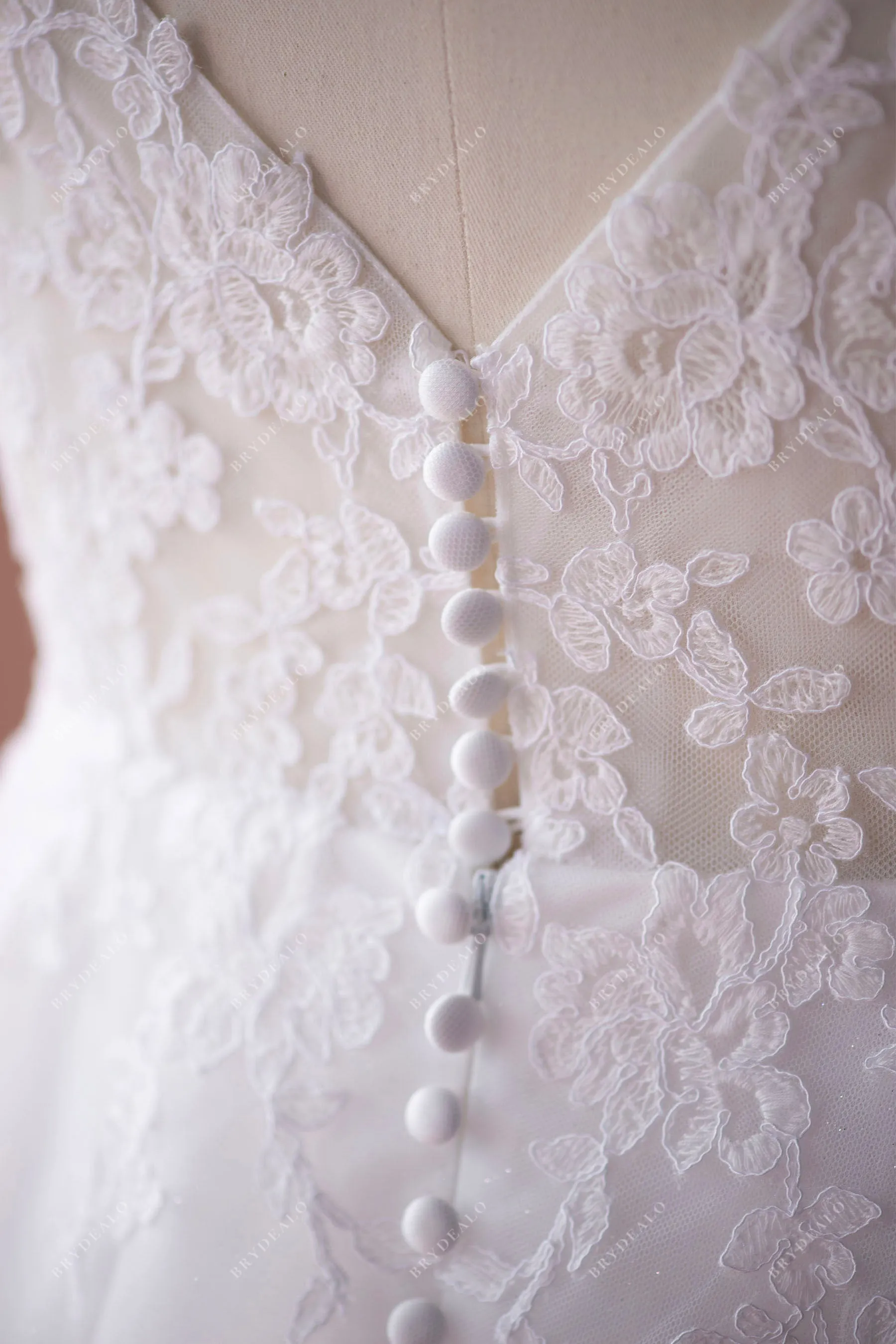 Plus Size Lace Straps V-neck Garden A-line Wedding Dress
