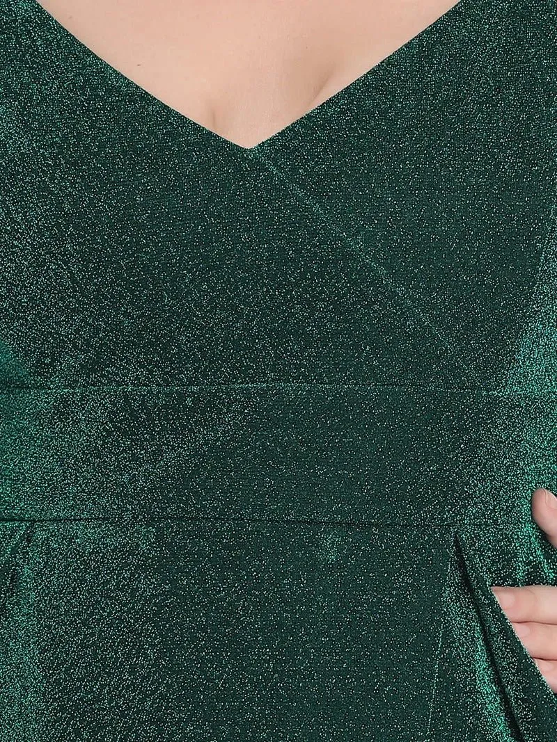 Plus Size Spaghetti Straps Evening Dresses With Pleated Decoration