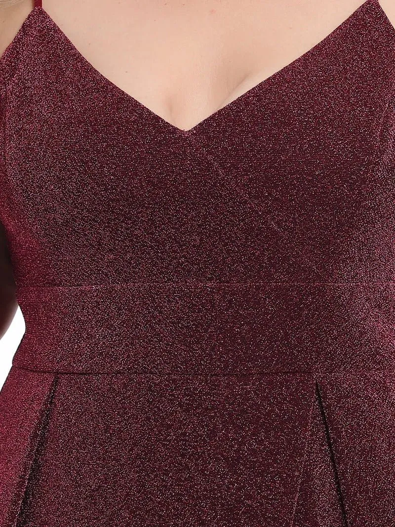 Plus Size Spaghetti Straps Evening Dresses With Pleated Decoration