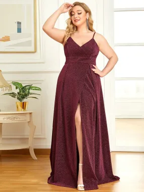 Plus Size Spaghetti Straps Evening Dresses With Pleated Decoration