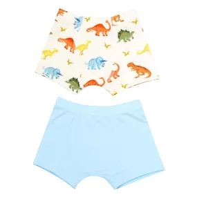 Powder Blue Jurassic Crew Boys Boxer Set of 2