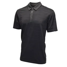 PUMA Men's Heather Stripe Cresting Polo Periscope Heather S