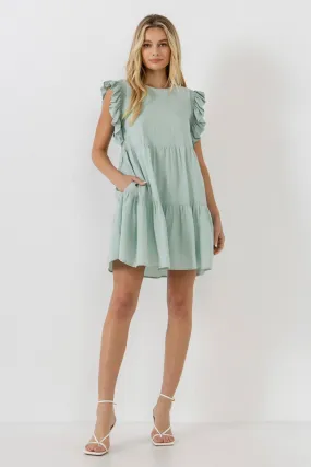 Ruffled Detail Mini Dress