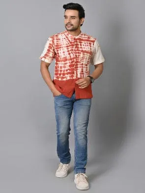 Rust Brown Tie Dye Men Shirt