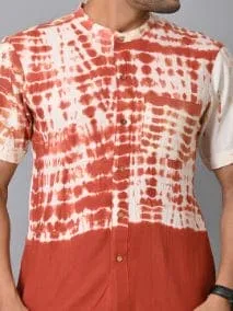 Rust Brown Tie Dye Men Shirt