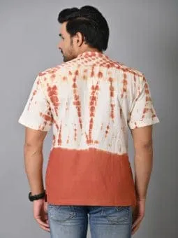 Rust Brown Tie Dye Men Shirt