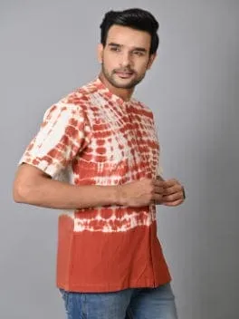 Rust Brown Tie Dye Men Shirt