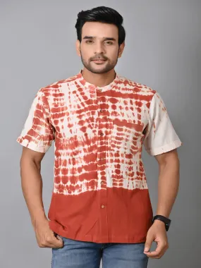 Rust Brown Tie Dye Men Shirt