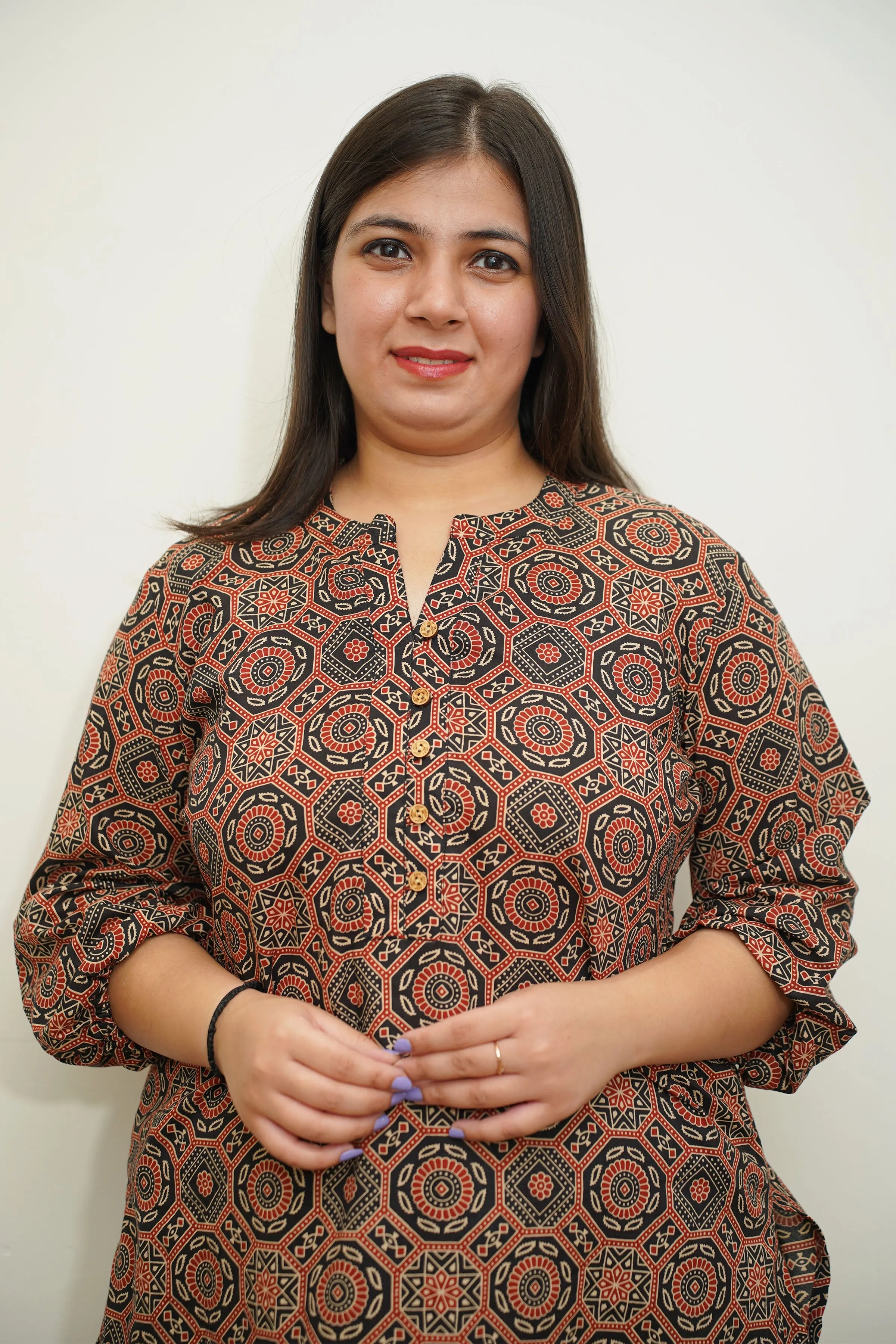 Rusty Black Ajrakh Cotton Kurta