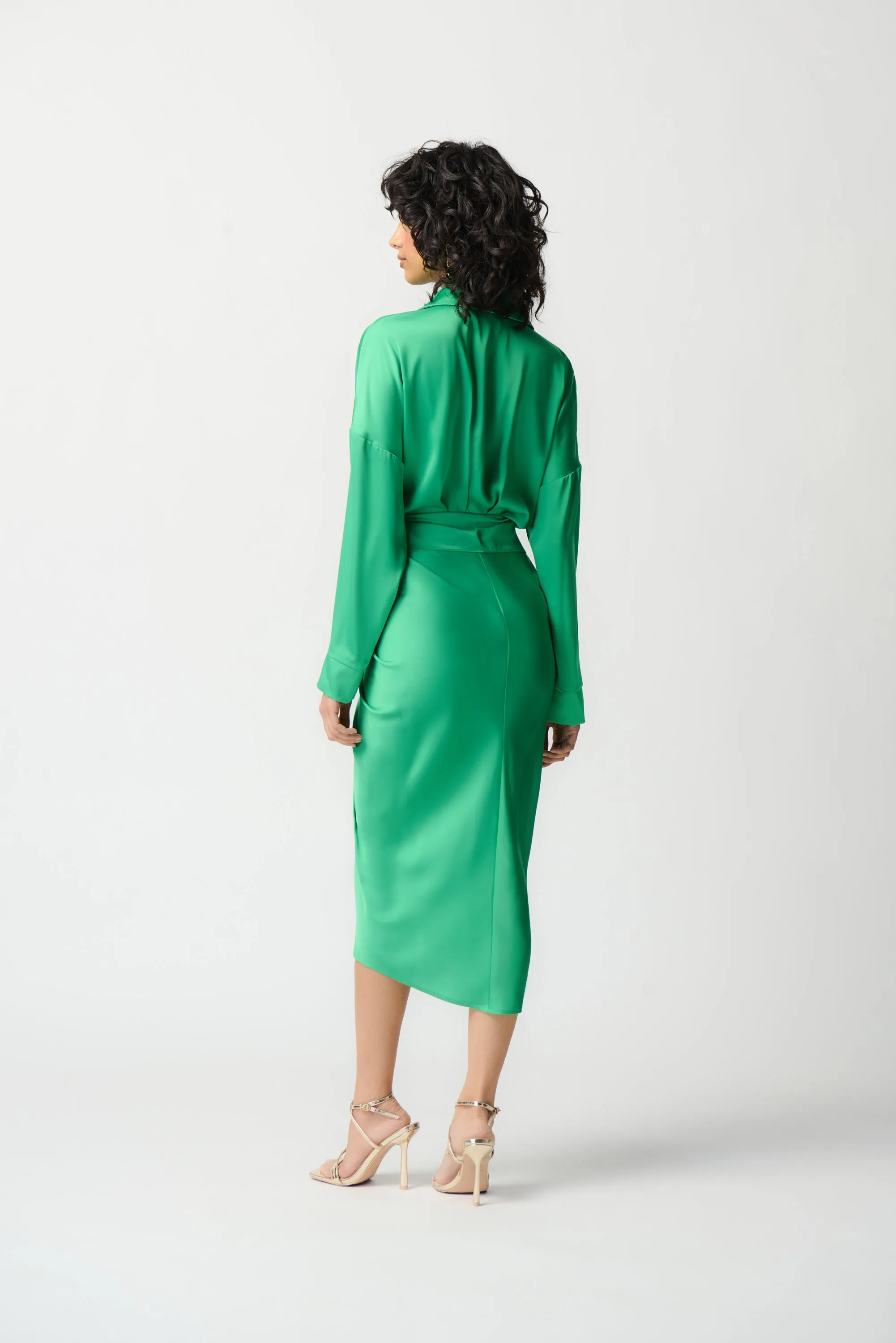 Satin Shirt Dress