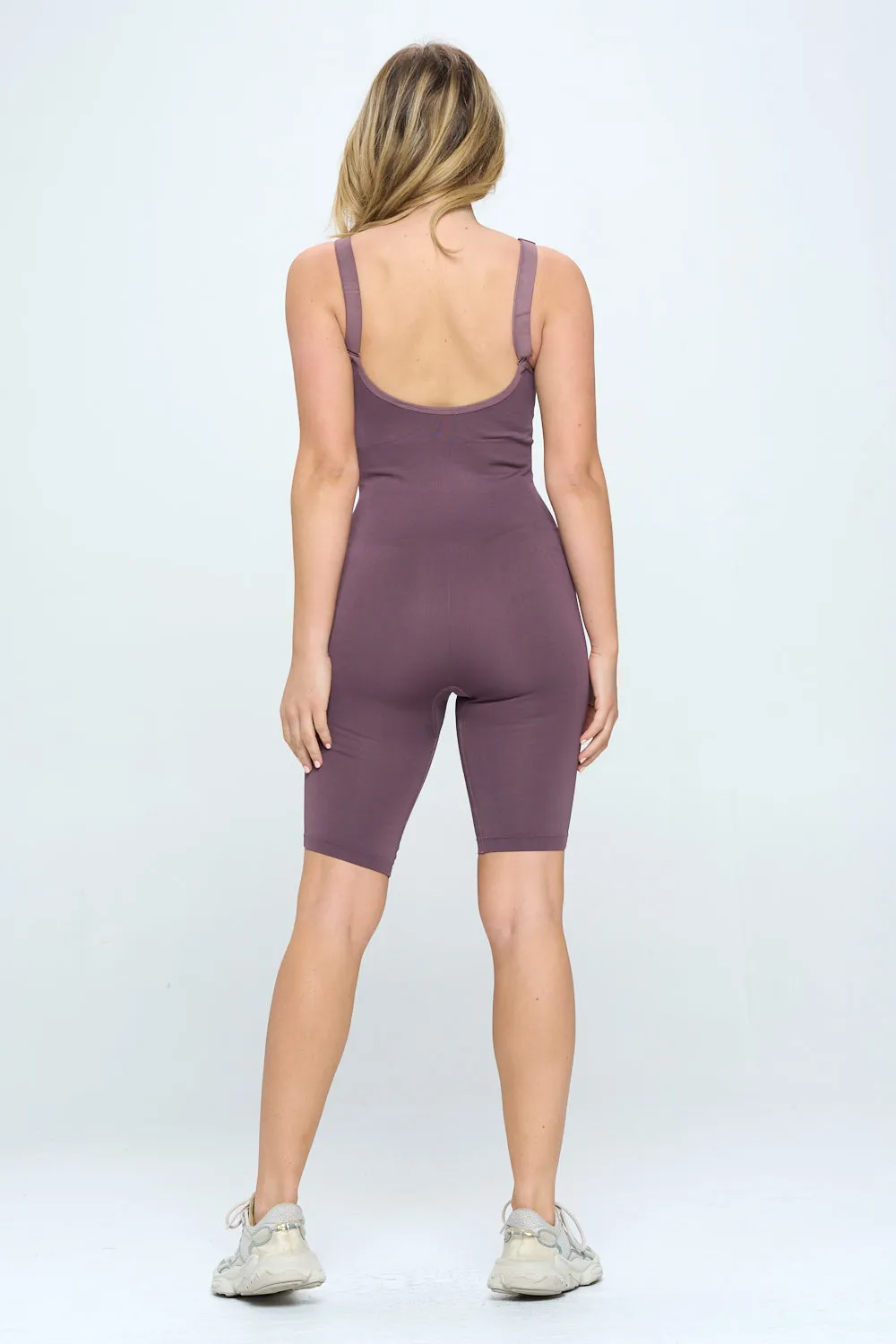 Seamless Ribbed knit Romper Jumpsuit Set