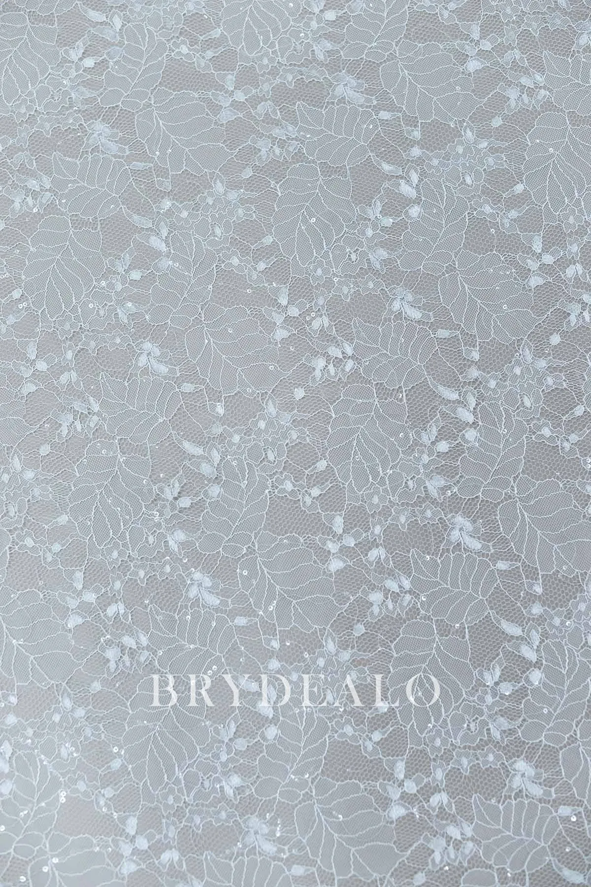 Shimmery Leaf Pattern Sheer Sequined Lace Fabric Online