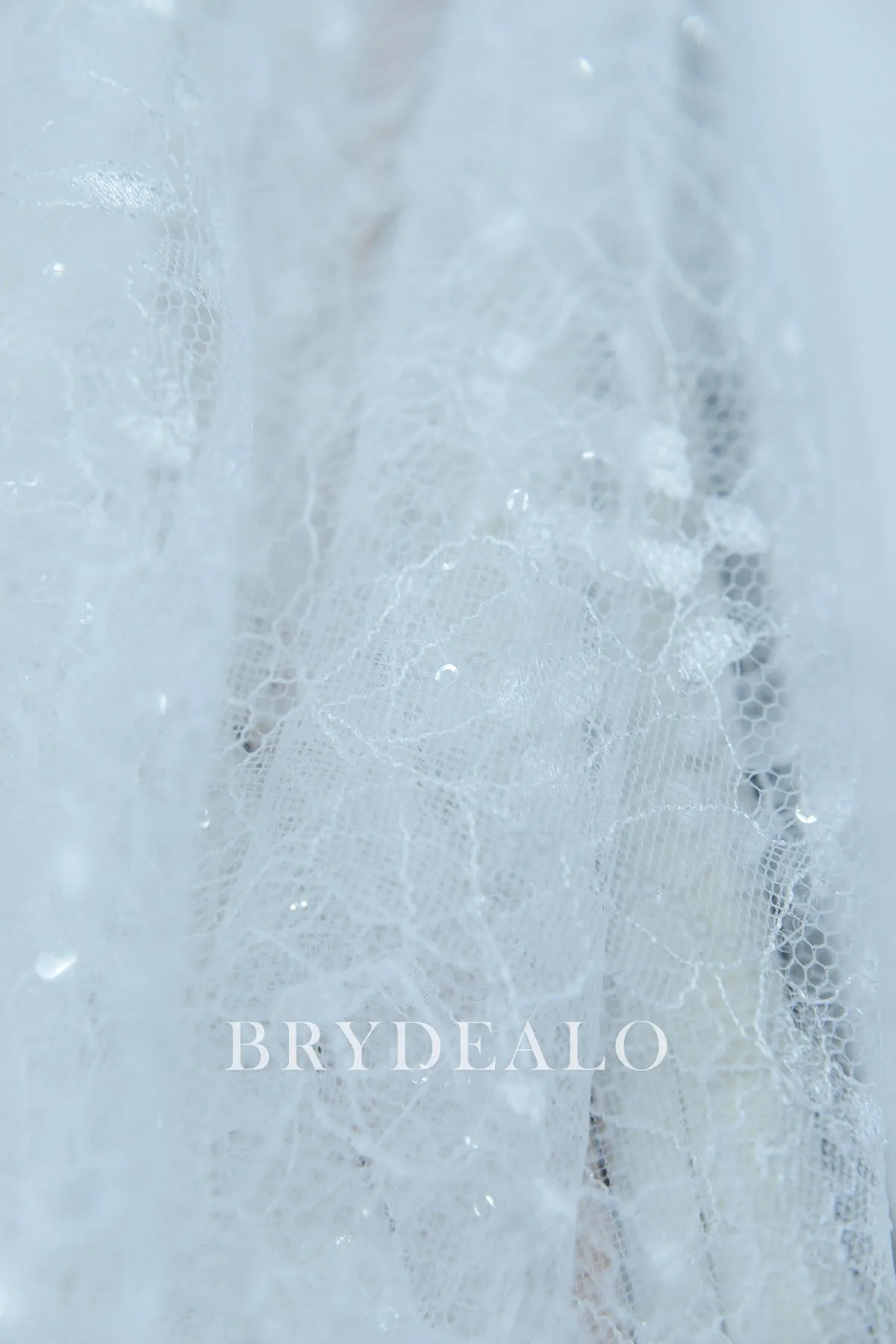 Shimmery Leaf Pattern Sheer Sequined Lace Fabric Online