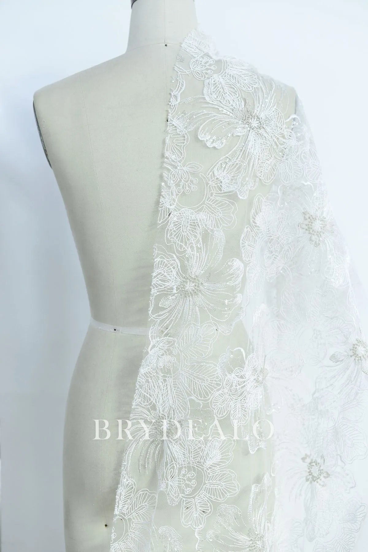 Shimmery Wild Flower Lace Fabric for Sale
