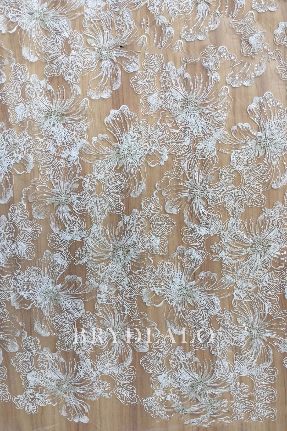 Shimmery Wild Flower Lace Fabric for Sale